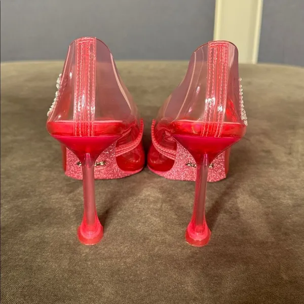 Barbie x ALDO Barbiestessy Collection Pink Translucent Pointed Toe Pumps 7 NEW - Image 14