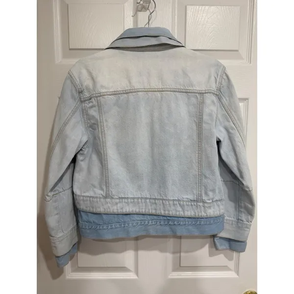 Alice + Olivia Jeans Two Tone Double‎ Jacket Spring Personality Denim Blue - Image 6
