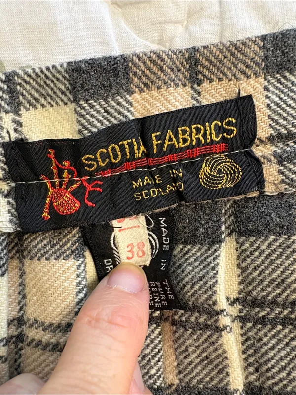 Vintage 100% Wool‎ Scottish Plaid Scotland Kilt Pleated Midi Skirt size 38 - Image 7