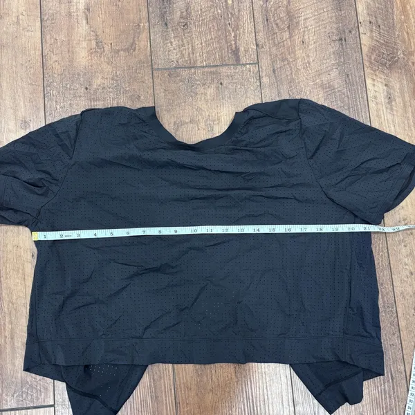 The Upside Track Mesh Crop Performance Black Active Open Back Top Women's L READ - Image 7