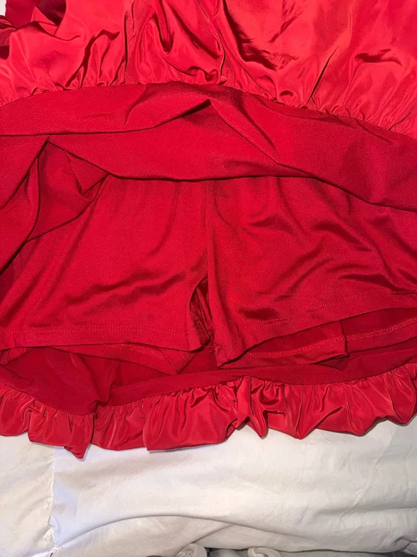 Garage Red Bubble Mini Dress - Image 4