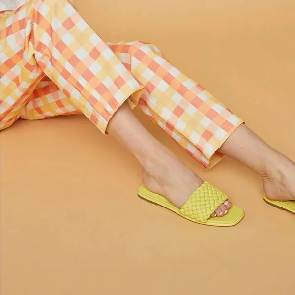 Free People She's All That Plaid High Waist‎ Crop Pants Orange Size 6 Cotton - Image 3