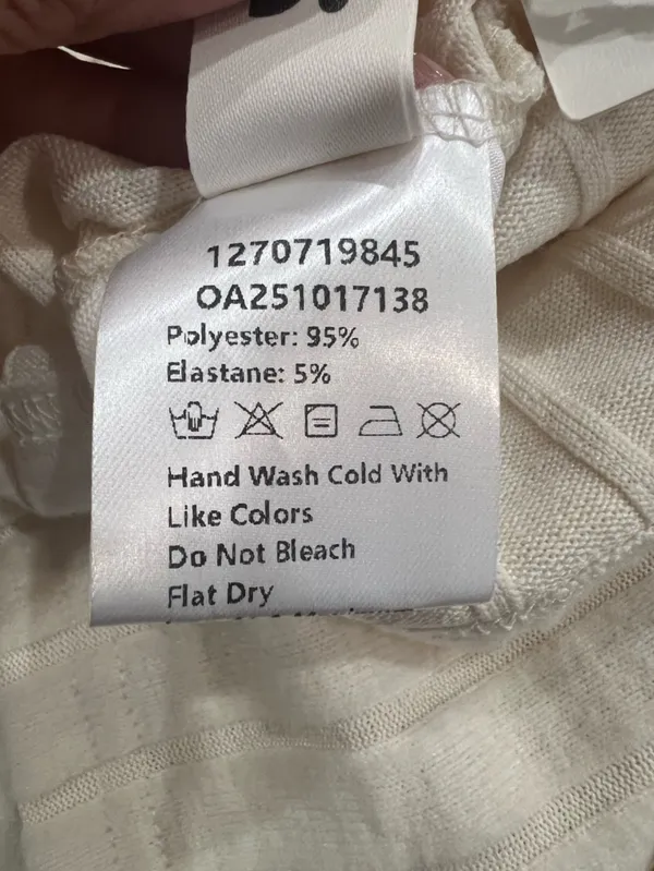 Commense Mock Neck Ribbed Knit Top Apricot Cream XL Stretch Long Sleeve NWT - Image 5