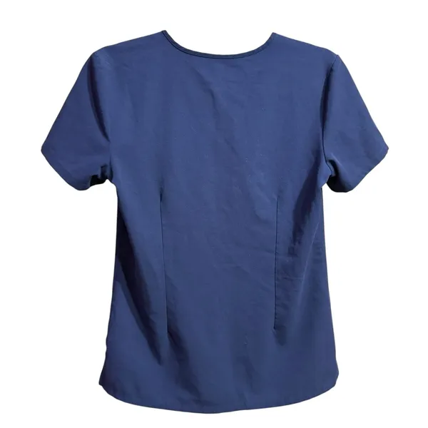 Figs‎ Deep Navy Blue V-Neck Scrub Top Nurses Medical Provider Sz XXS - Image 2
