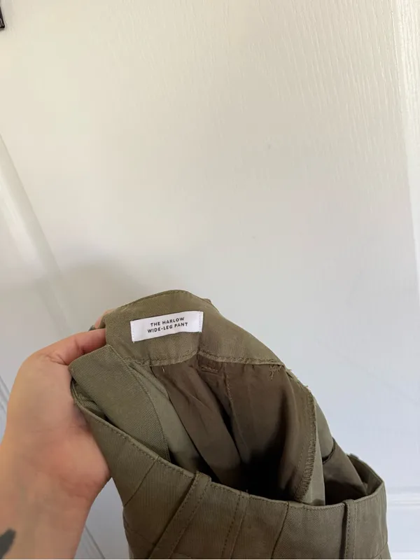 Madewell NEW The Harlow Wide-Leg Pant in Drapey Twill Faded Ivy - Image 3
