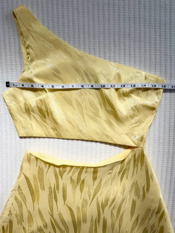 Runaway The Label Etta One-Shoulder Cutout Mini Slip Dress in Butter Yellow - Image 7