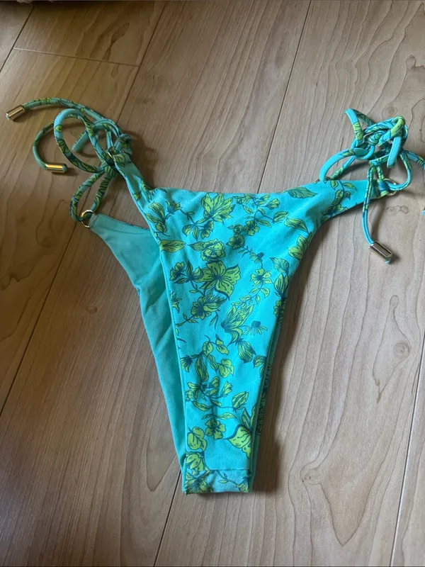 Women’s Teal Floral Tie - Image 2