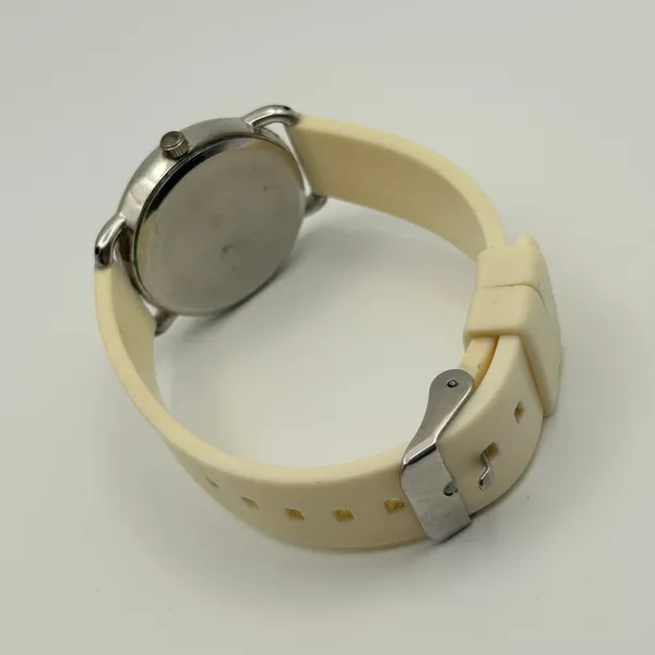 Multi-colored Crystal Hourly Dial White Silicon Band Elegant Watch, Working - Image 5