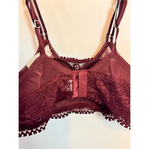Brand New Aerie Real Power Wireless Push up Joy Lace Bra Women's Royal Berry 34A - Image 9