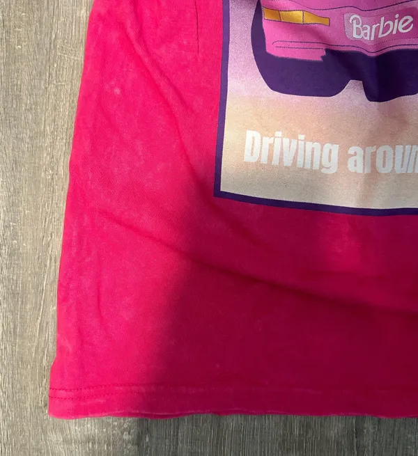 Barbie Movie Hot Pink T Shirt With Barbie Car Size Medium New Cotton NWOT - Image 3