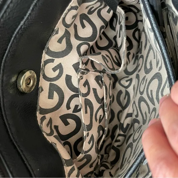 Guess Leather Handbag Black/Coal Top Handle Bag - Image 8
