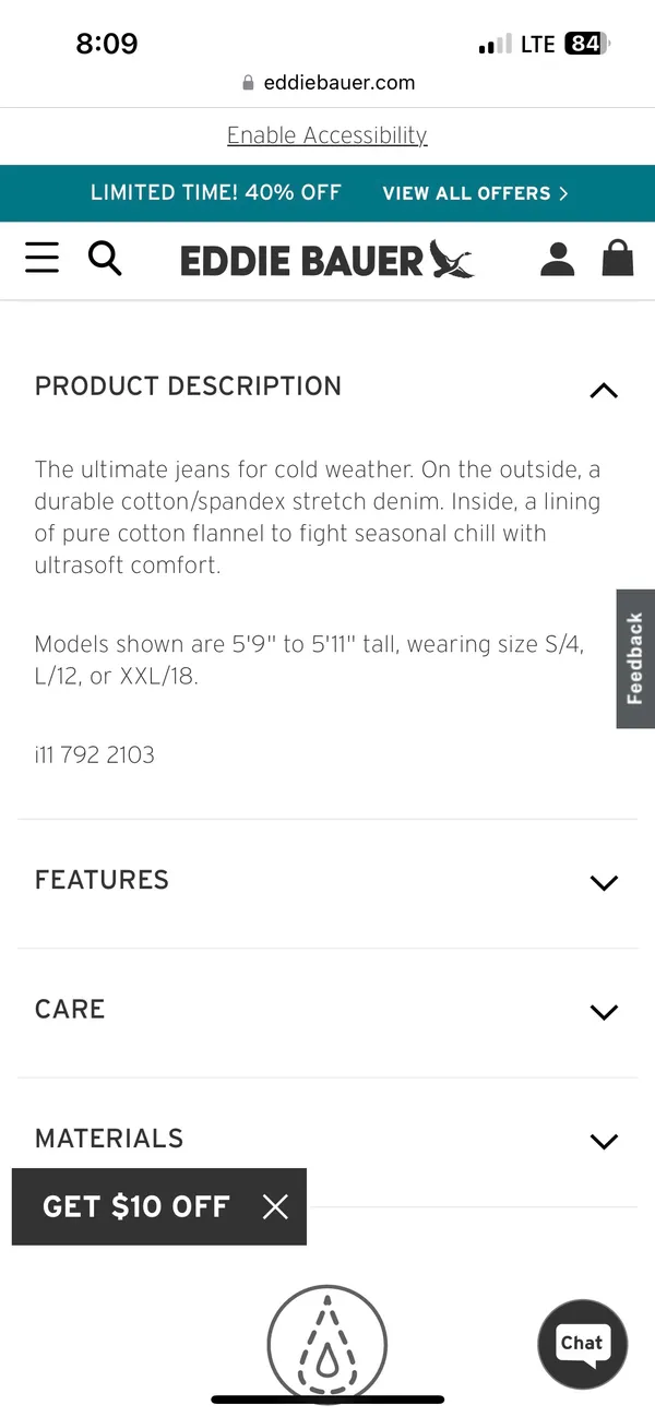 Eddie Bauer Flannel Lined Boyfriend Jeans - Image 5