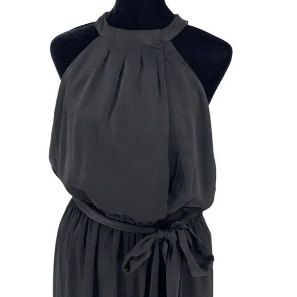Dress Forum Womens Halter Tie Waist Cut-Out Sleeveless Jumpsuit Black Medium NWT - Image 2