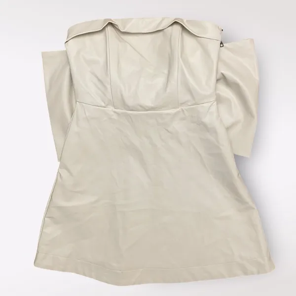 Miou Muse Cream Faux Leather Bow in back Strapless Short‎ Dress NWT Size S - Image 3