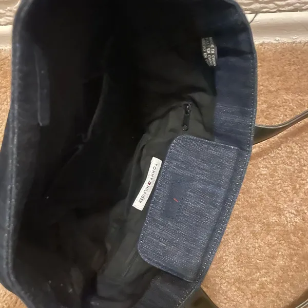 Stylish Black Denim Tote Bag - Image 2