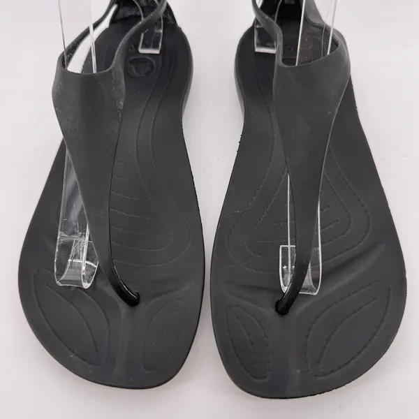 Crocs Sexi Flip Sandal Slip On Black Women 9 Slingback Thong Casual Barefoot - Image 2