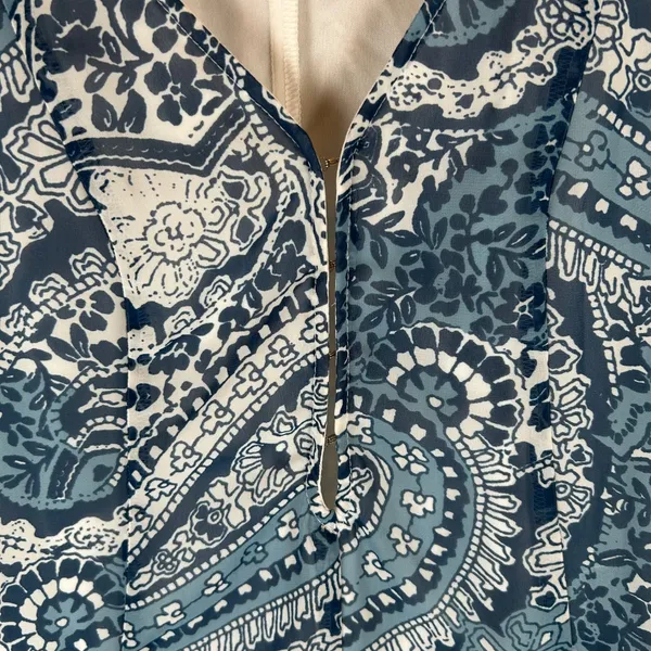 Show‎ Me Your Mumu Blue Paisley Print Bailey Back Tie Romper Long Sleeve XS - Image 7