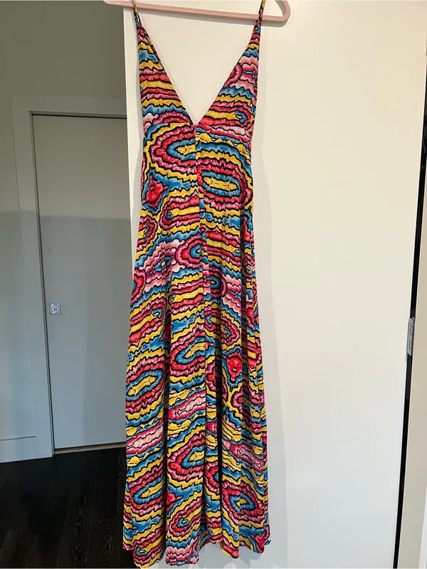 Women's Multicolor Patterned Slip Dress Pink - Image 3