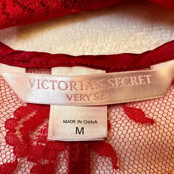 Victoria's Secret Very Sexy‎ Red Sheer Lace Babydoll Lingerie Size Medium - Image 2