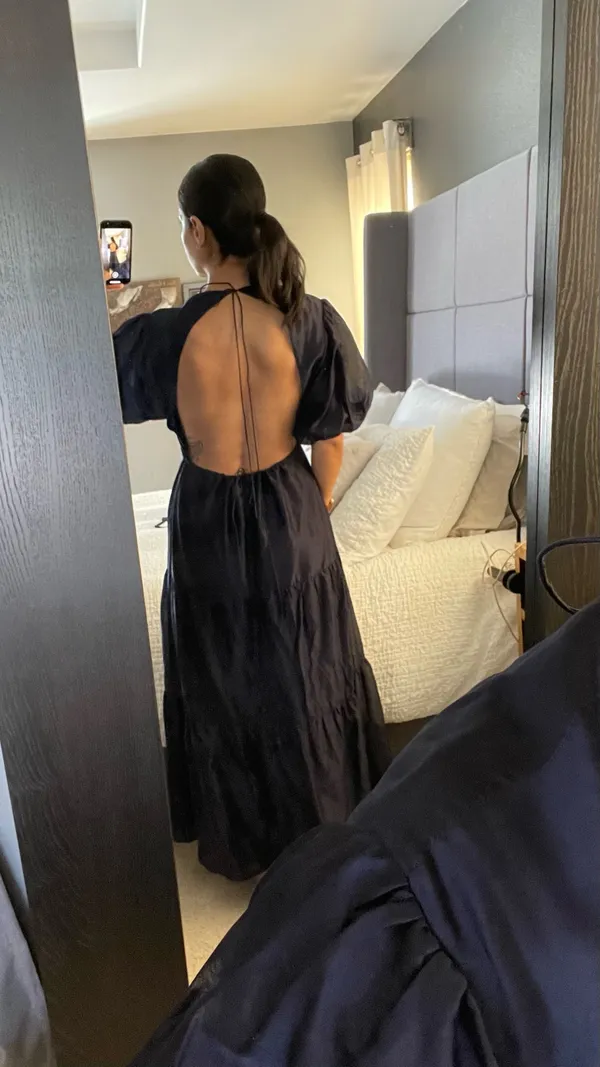 SIR. Open Back MIDI Dress Navy Blue Size 6 - Image 6