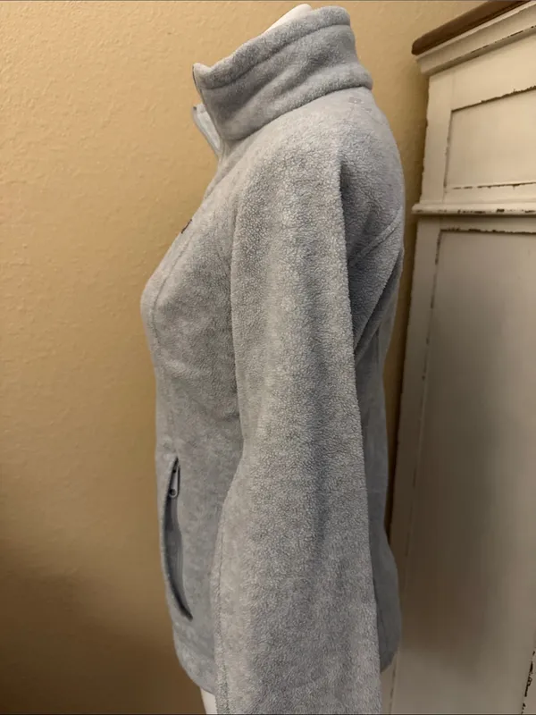 Columbia Light Gray Full-Zip Teddy Fleece Jacket - Image 5