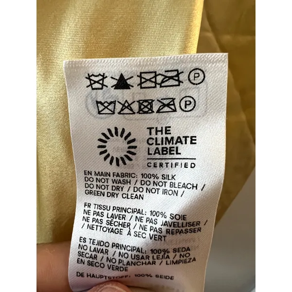 Reformation Daniela Silk Maxi Dress Ray Of Light Yellow size 2 C0 - Image 10