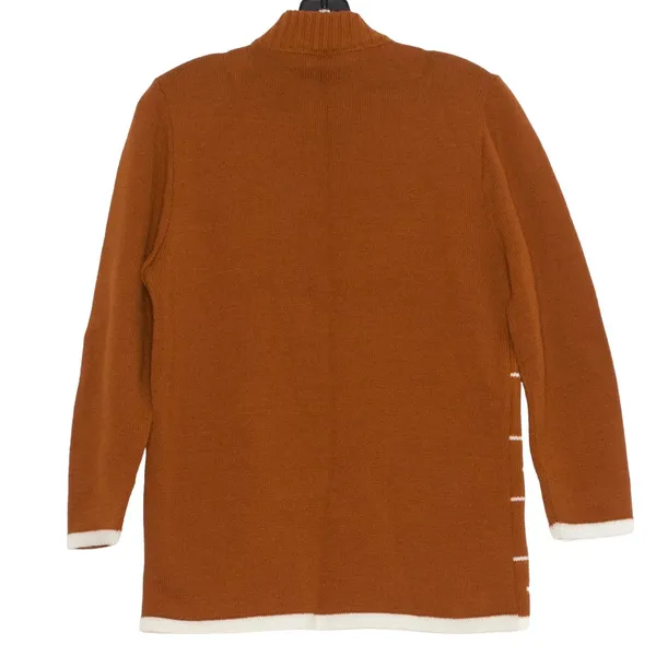 Vintage Sweater Geometric Intarsia Mod Retro 60s Mock Neck Minimalist Preppy M - Image 2