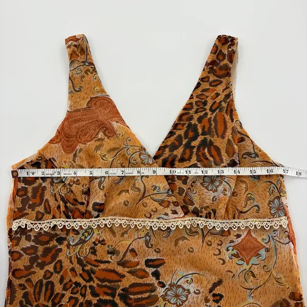 California Krush Vintage Y2K Leopard Paisley Lace Babydoll Top - Image 6