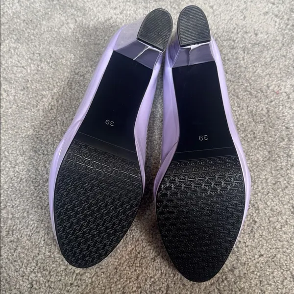 Women’s Purple Chunky Heel Mary Jane Pumps Cute Bow Round Toe Size 8 NEW - Image 7