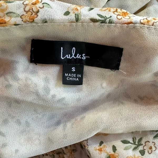Lulus Happiest Moments Ivory Floral Lace-Up Maxi Dress Size Small New‎ - Image 7