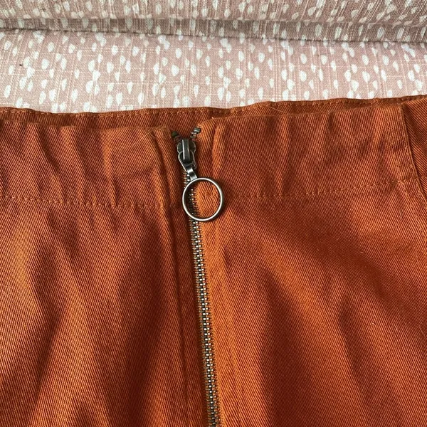 Rue 21 Burnt Orange Zip-Up Mini Skirt - Image 2