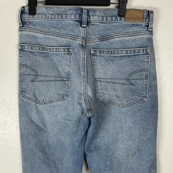 American Eagle 90's Bootcut Jeans Womens 6 Front Slit Split Hem‎ Stretch Denim - Image 5