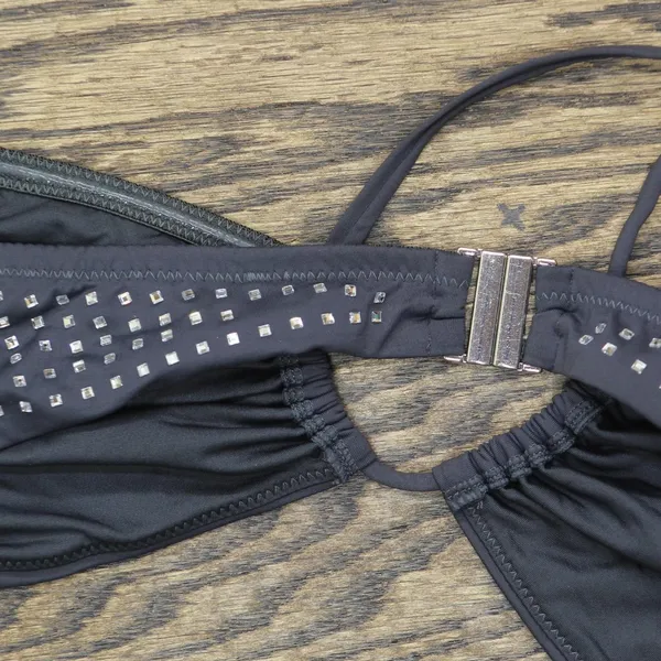 Significant Other Womens Niah Embellished Bikini Top SN2414T-F1 Charcoal Gray 10 - Image 3