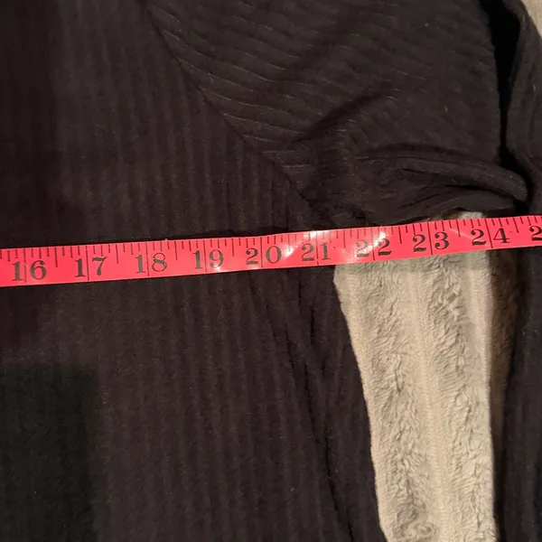 PinkBlush Hailey & Co Womens 1XL Black Ribbed Henley Maternity Top Long Sleeve - Image 4