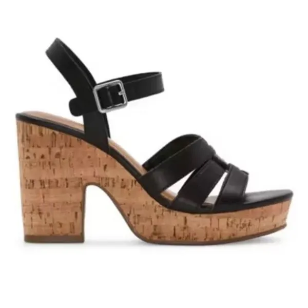 a.n.a‎ Billie Heeled Sandals Open Toe Strap Black Size 9.5M Cute Shoes JCPenney - Image 2