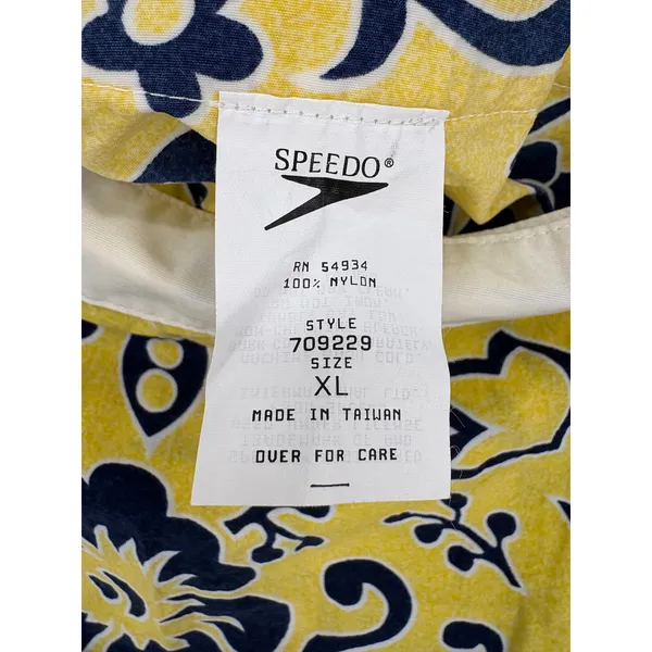 Speedo Swim Skirt Women XL Yellow Floral Board Skirt Hibiscus Print Vintage Y2K - Image 6