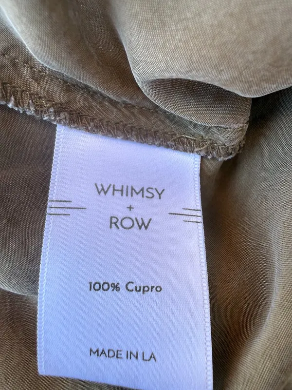 Whimsy + Row Olive Green Sustainable Cupro Rowen Pants Wide Leg Size Small - Image 2