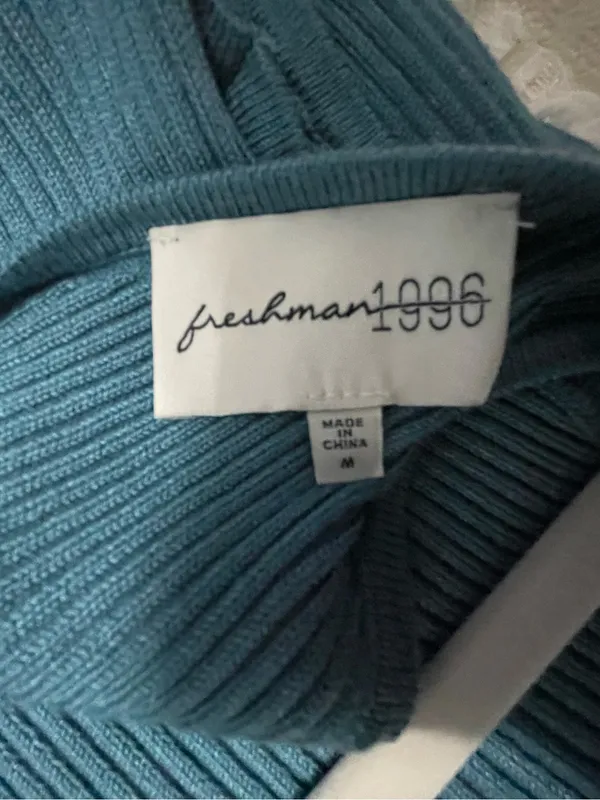 Freshman 1996 Teal Ribbed Knit Dress - Image 3