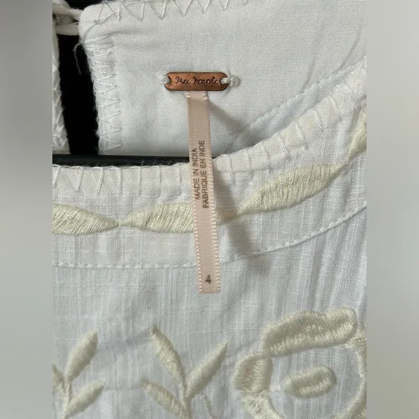 Free People Delightful Birds of Feather Dress in white Sz 4 - Image 9