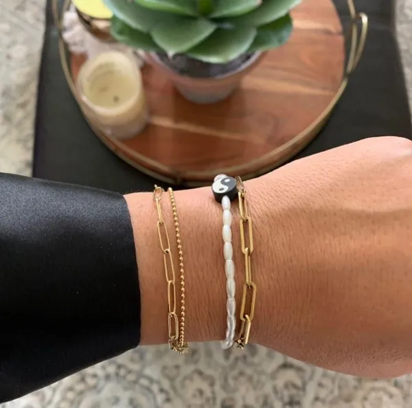 18K Gold layered paperclip bracelet - Image 3
