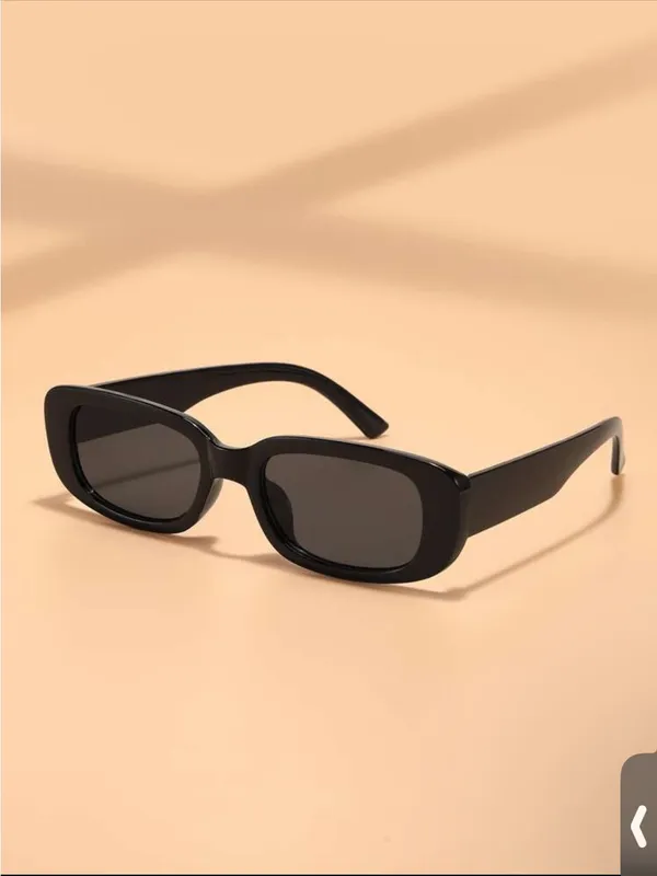 Black Rectangular Womens Sunglasses - Image 2