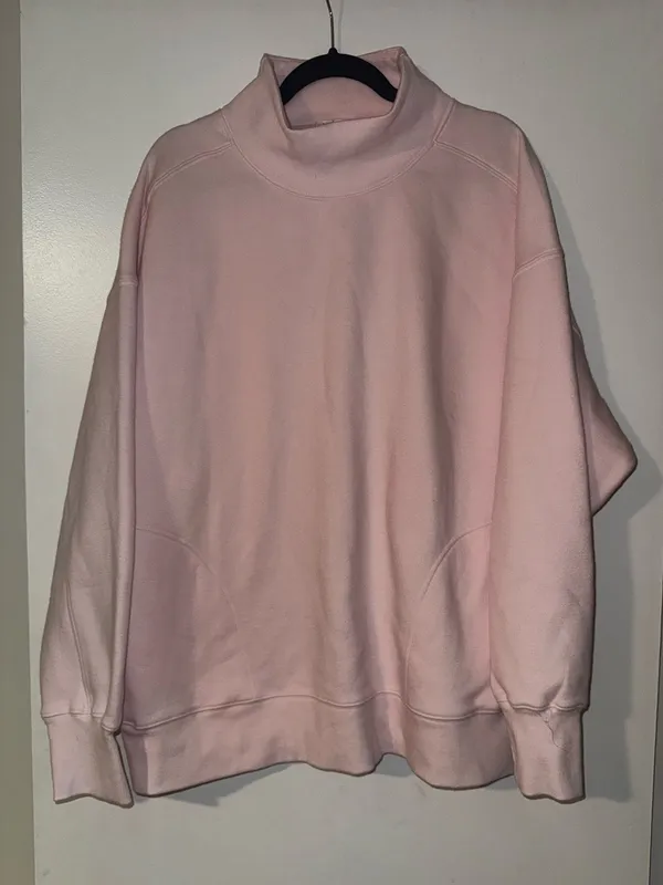 OFFLINE by Aerie Cloud Fleece Oversized Mockneck Sweatshirt - Light Pink - Image 4