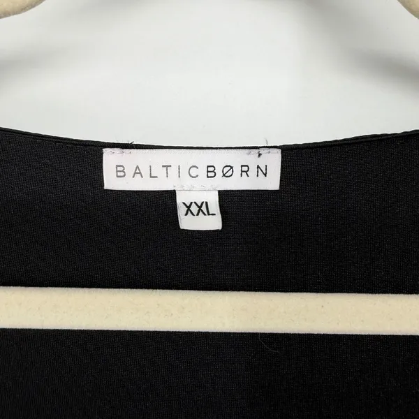 Baltic Born XXL Black‎ Satin Wrap Maxi Dress Short Flutter Sleeve V-Neck Formal - Image 5