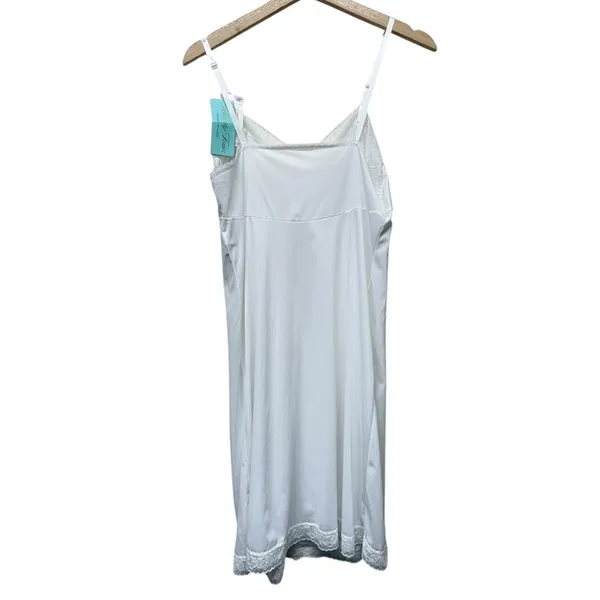 Vtg Vanity Fair White Lace Slip Dress Sz S Nightgown Lingerie Bride Coquette Y2K - Image 2