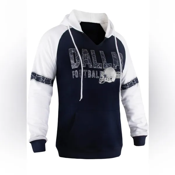 Dallas Football Hoodie Hoodie Women’s 2XL White Silver Athletic Vintage Style A6 - Image 4