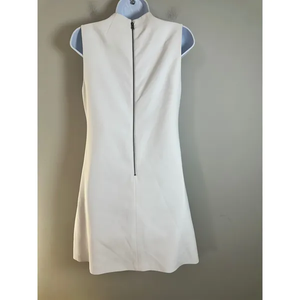 Alice + Olivia White High Neck Sleeveless Mini Shift Dress Size 2 - Image 3
