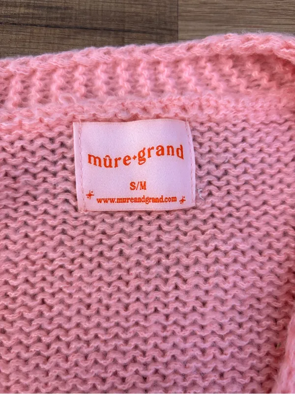 Mure + Grand Strawberry Puff Cardigan Kawaii Pink Red Women’s - Image 3