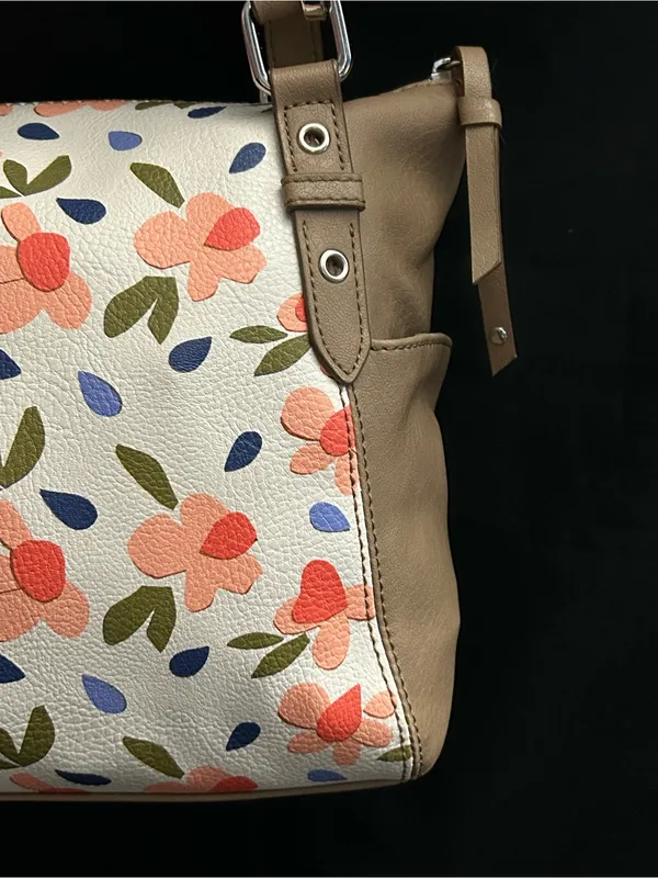 Relic Women’s Floral Print Shoulder Bag in Taupe & Coral - Image 11