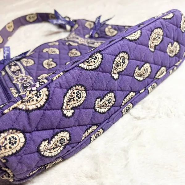 Vera Bradley Simply Violet Purple Paisley Quilted Shoulder Bag Retired Pattern - Image 9
