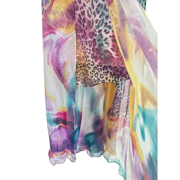 Tony Bowls Purple Watercolor Leopard‎ Print Prom Dress Strapless Formal Gown 2 - Image 6